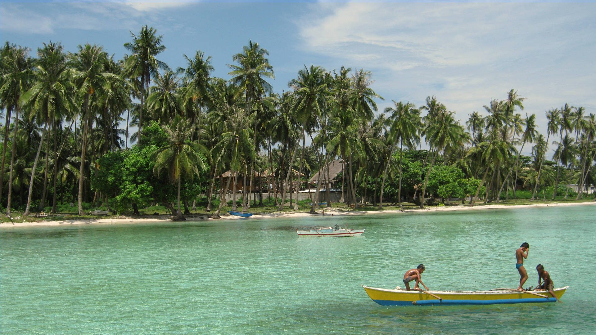Boot am Momo Beach auf Bohol, Philippinen