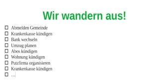 ToDo-Liste Auswandern aus der Schweiz auf die Philippinen